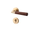 Shuodun New Chinese-style retro door lock, bedroom silent room door lock, walnut wood door lock, indoor magnetic door handle Item Picture